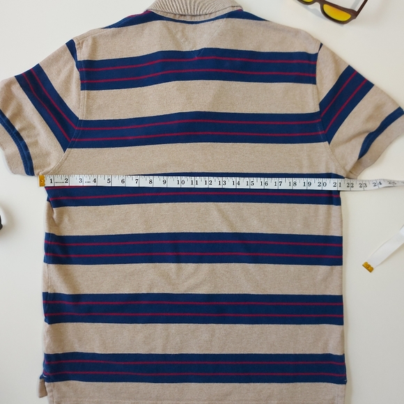 Tommy Hilfiger 👌 Classic Fit Stripped Polo Medium - Picture 11 of 13